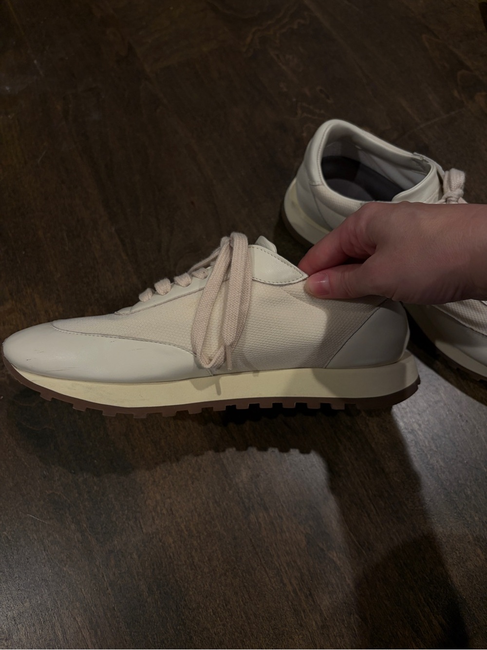 The Row Cream and Brown Women's Low-Top Sneakers - Picture 8 of 12